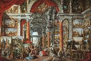 Giovanni Paolo Pannini Picture gallery with views of modern Rome Spain oil painting artist